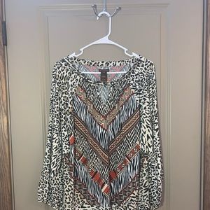 Cheetah print long sleeve shirt